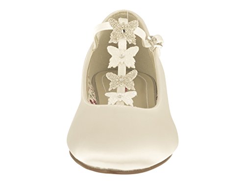 Rainbow Club Kady Ballerinas Ivory Satin Glitzer flach