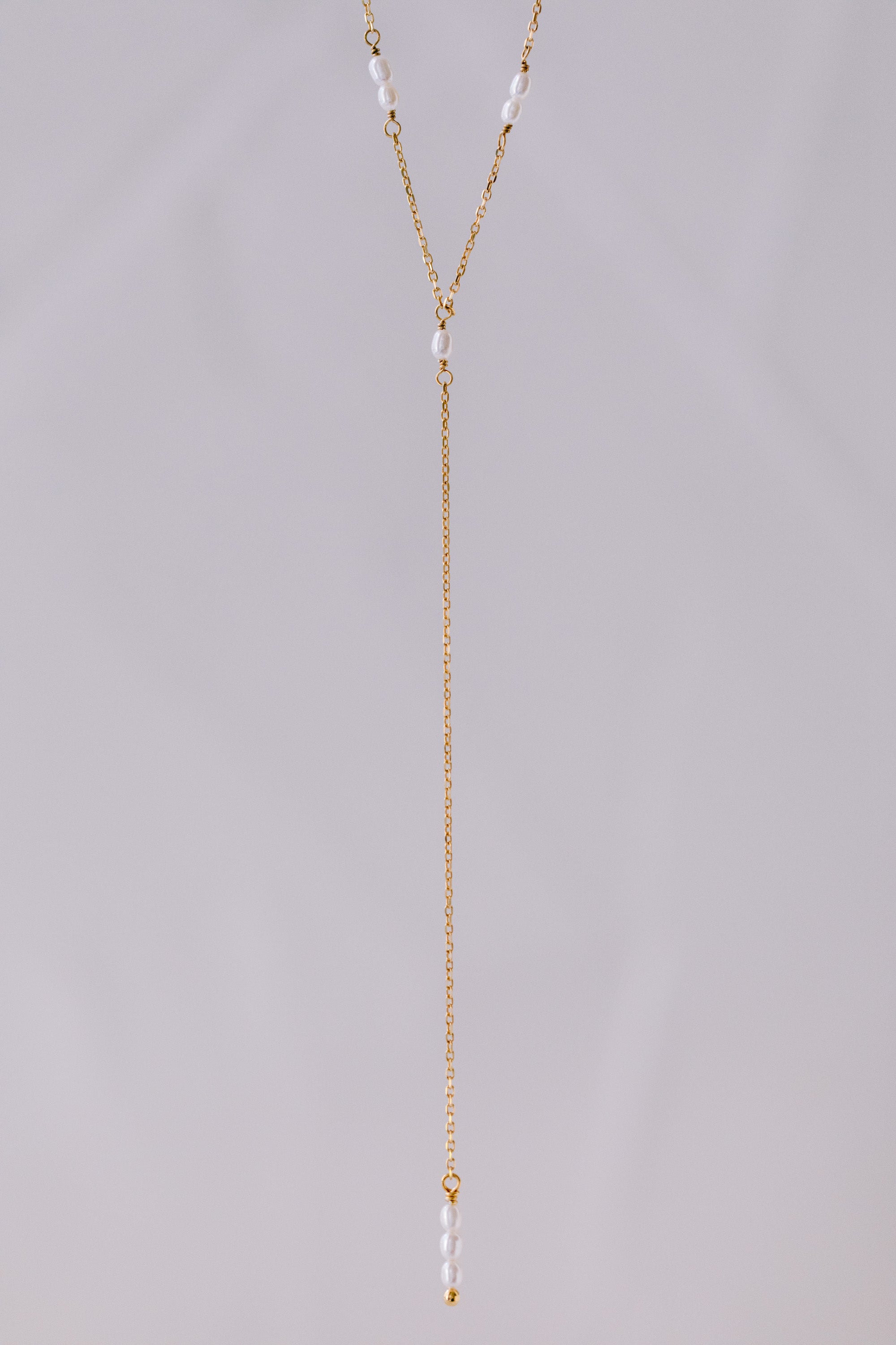 Juvelan Lorelei Rückenkette Perlen Silber 67 cm