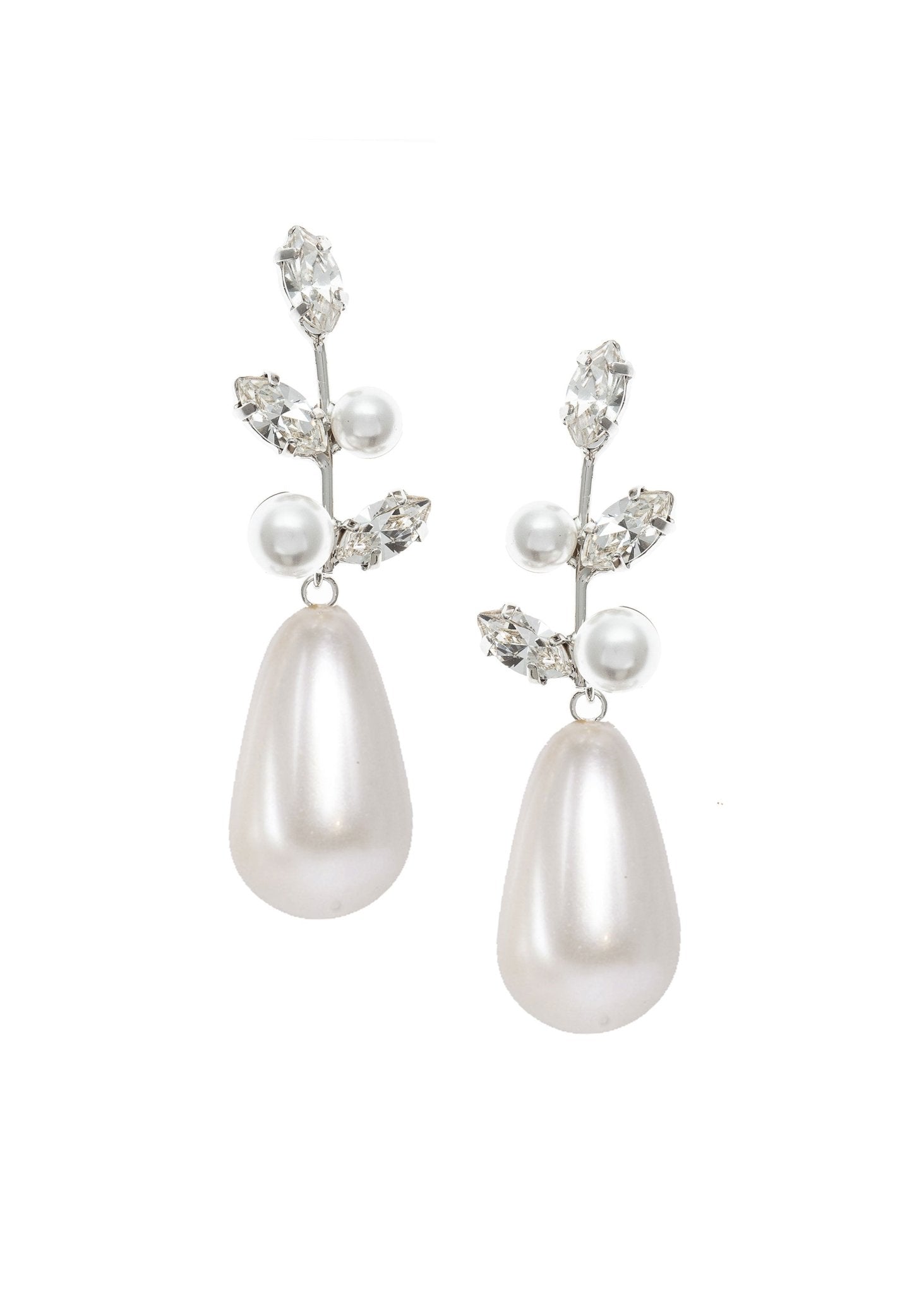 Elizabeth Bower Pearllum Bauble Tropfenohrringe Rhodium