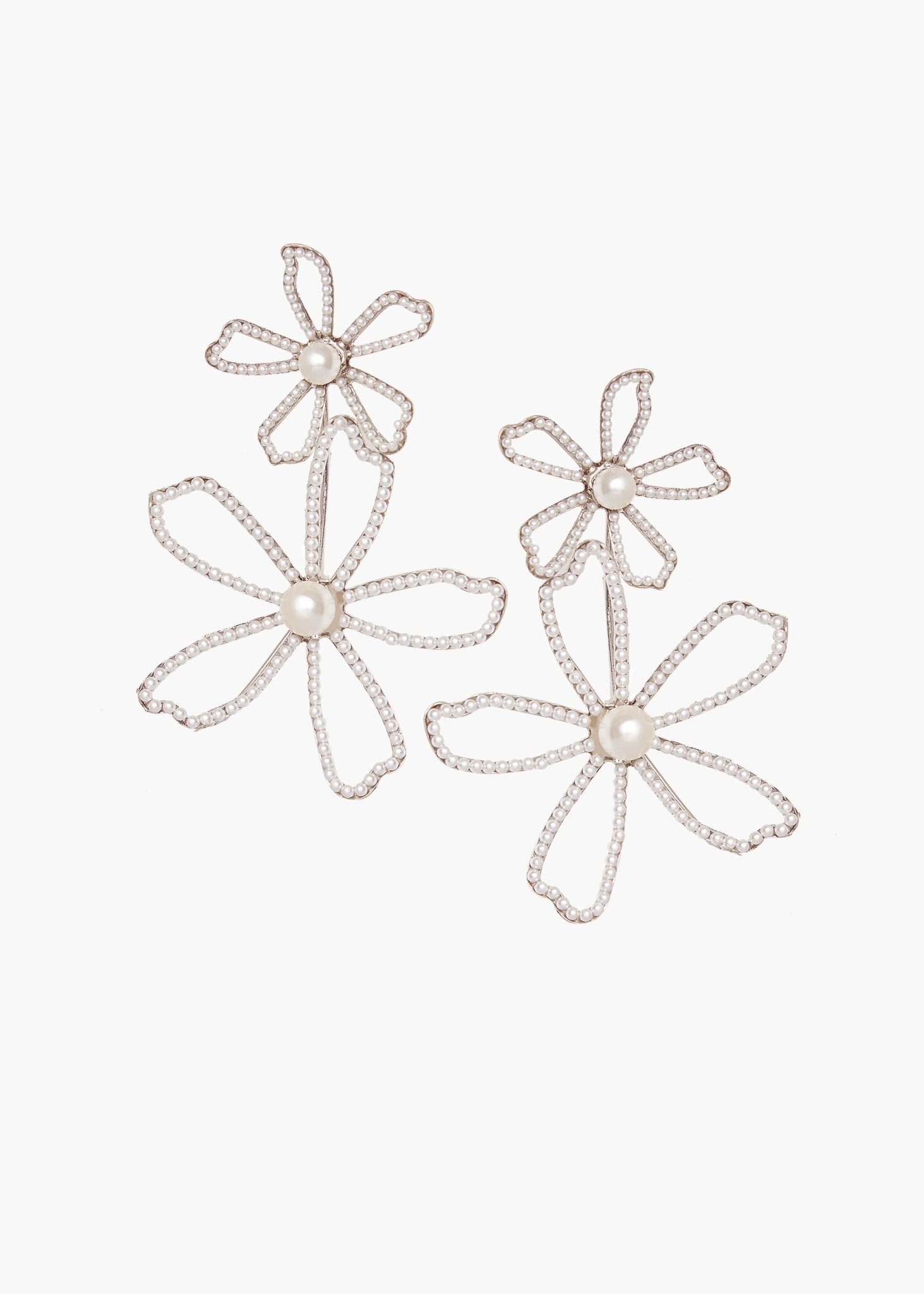 Elizabeth Bower Daisy Dublet Ohrringe Blumen Perlen Gold