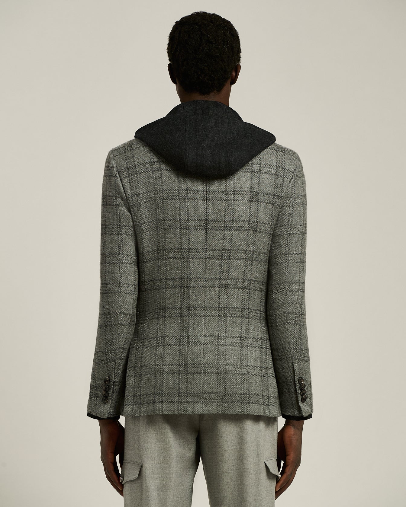 Kiton Jackets Sakko Hellgrau Karo Kaschmir Wolle Gr 50