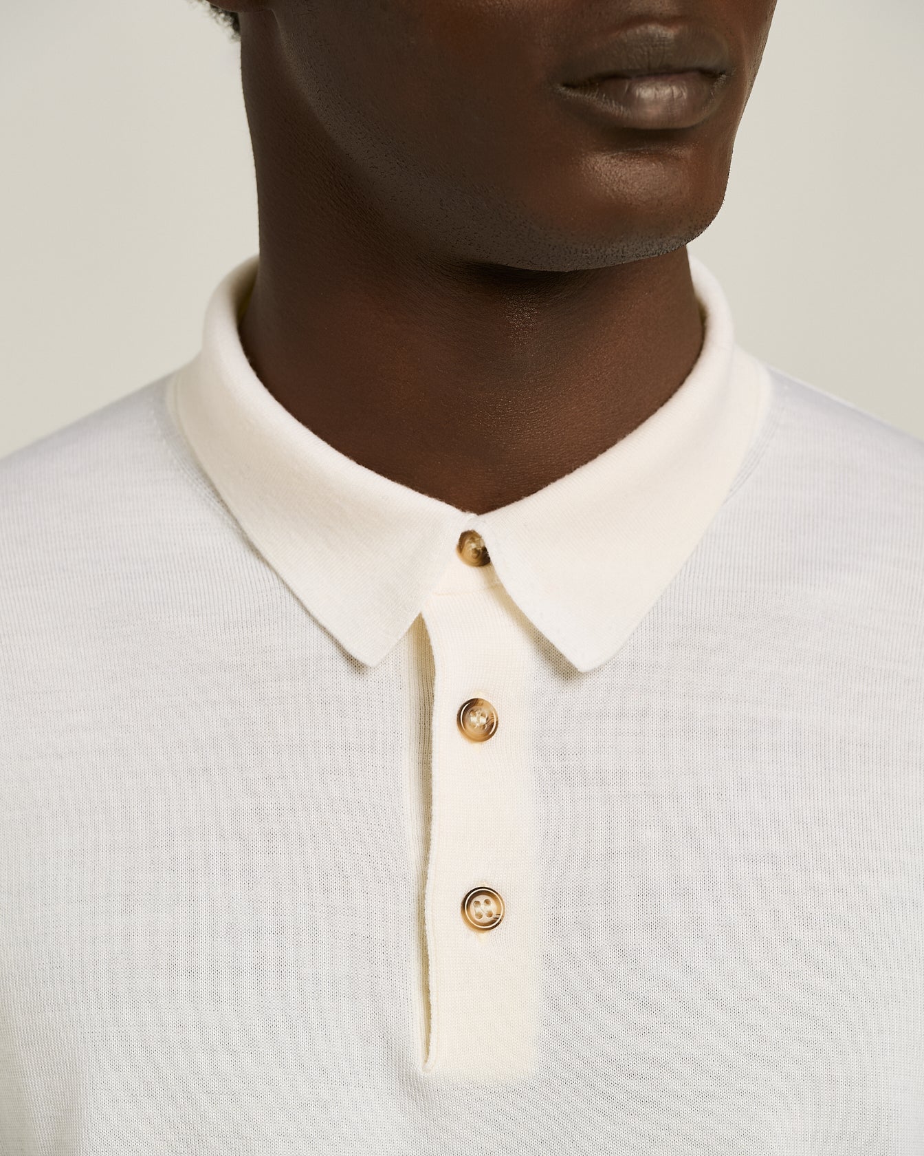 Kiton Long Sleeve Polo Poloshirt weiß Schurwolle