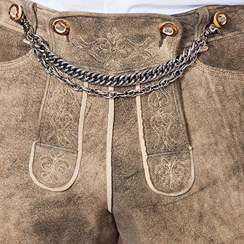 Alpenflüstern DAHEIM Charivari-Kette Massiv Herren Antik-Silber 34 cm