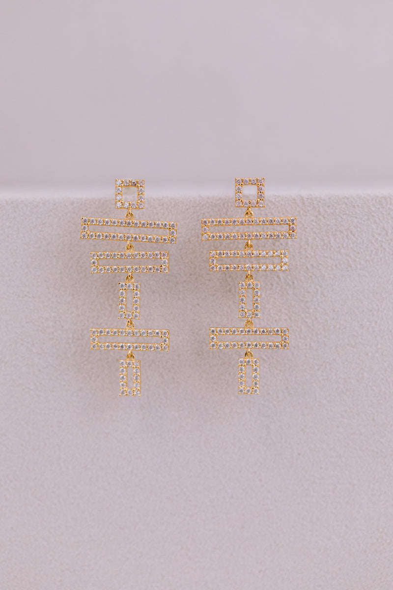 Juvelan Modernist Ohrringe Kristall 3,5 cm Brautschmuck