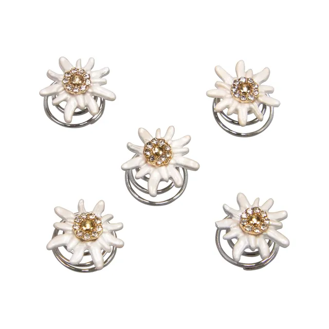 Alpenflüstern DAHEIM Greta Haar-Curlies Haarschmuck creme-weiß 5er Set