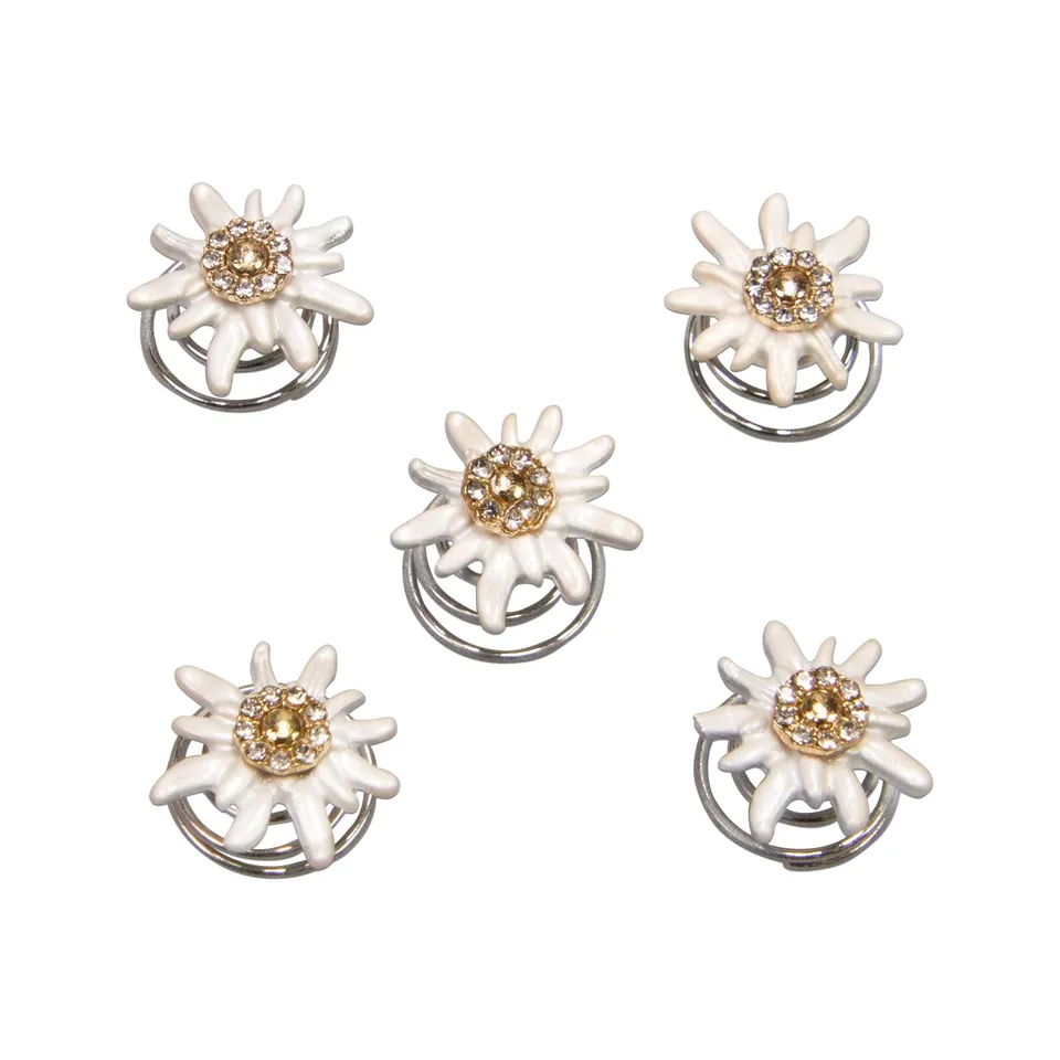 Alpenflüstern DAHEIM Greta Haar-Curlies Haarschmuck creme-weiß 5er Set