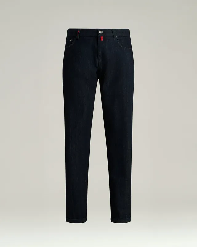 Kiton Stretch Cotton Trousers Indigo Baumwolle