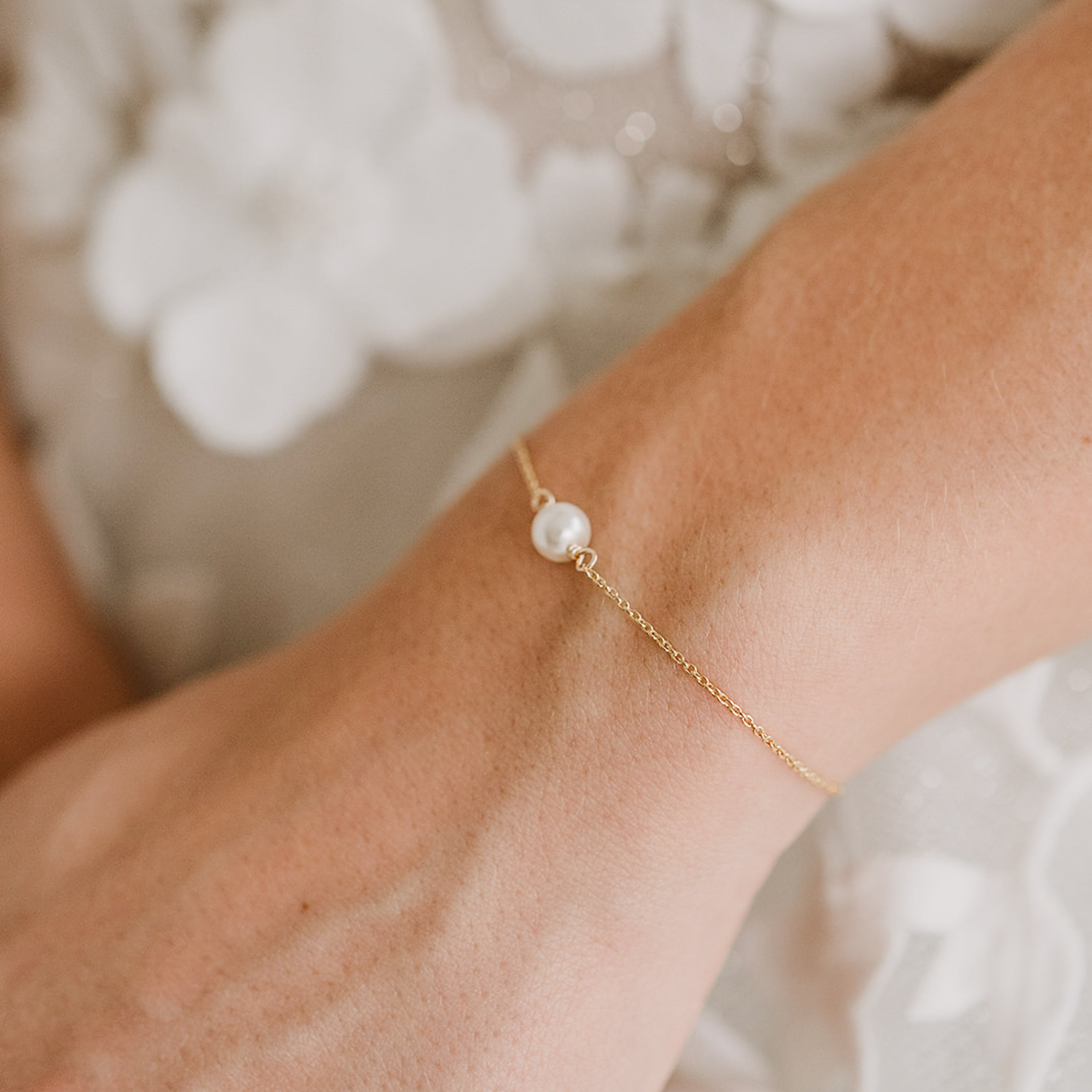 Perlenbräute Valeria Armband Gold verstellbar 20 cm