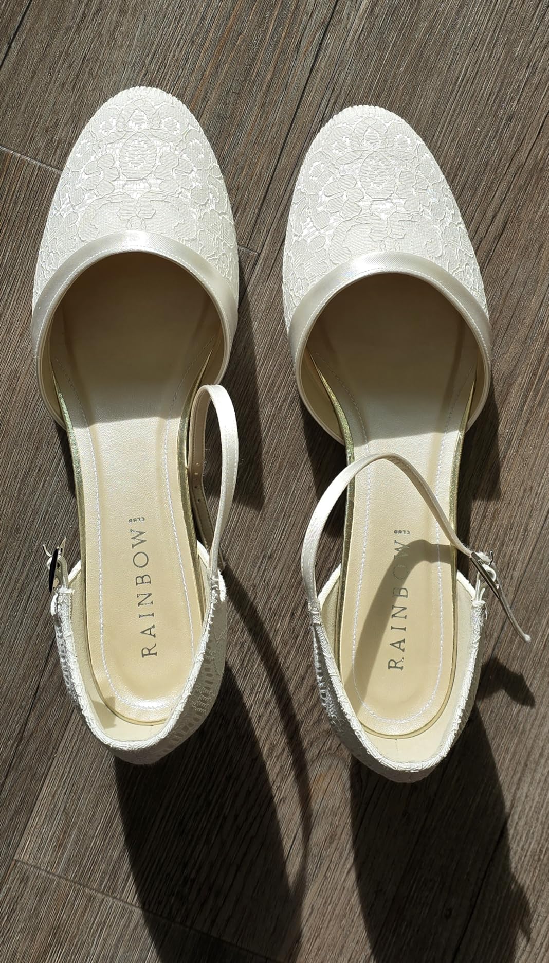 Rainbow Club Timeless Mickie Pumps Satin Ivory Spitze 3,5 cm