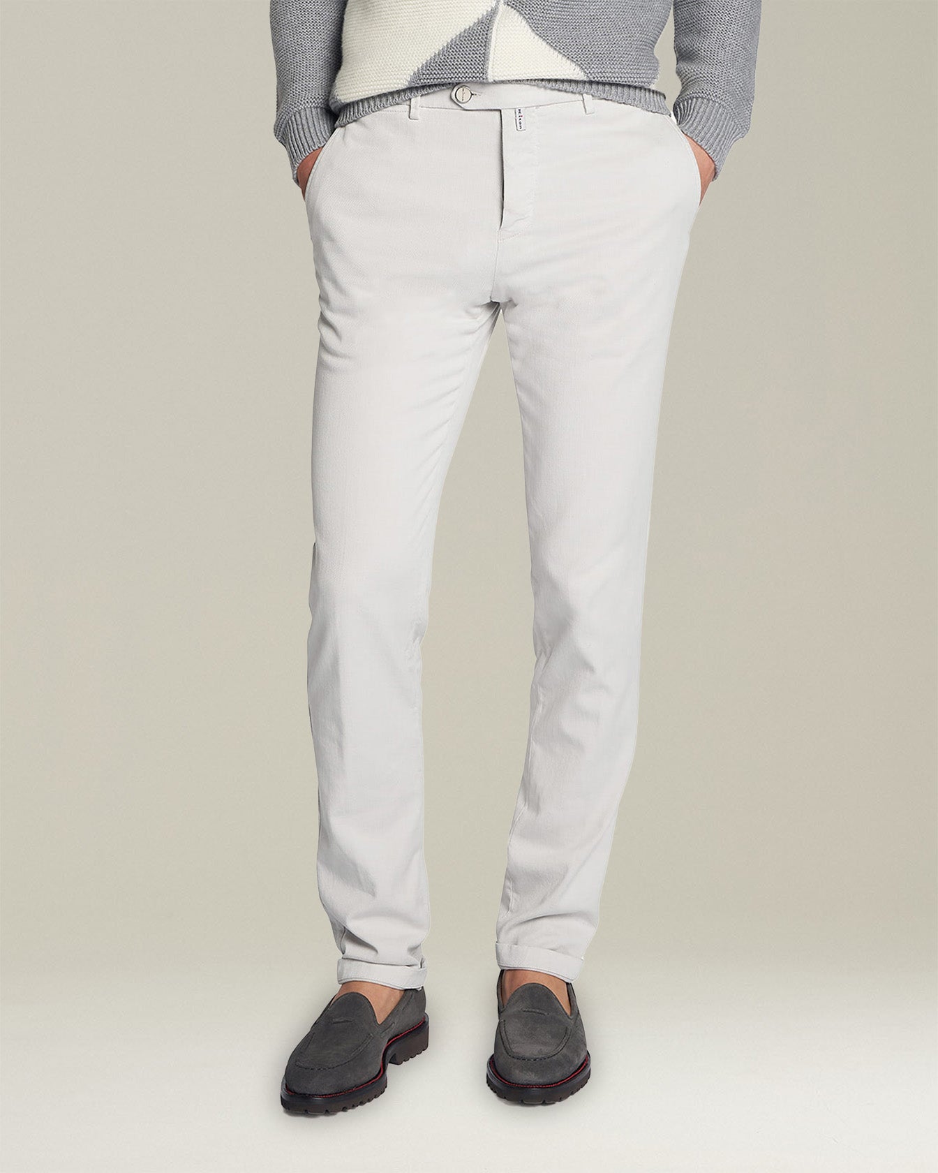 Kiton Trousers Linen Leinenhose grau Slim Fit leicht