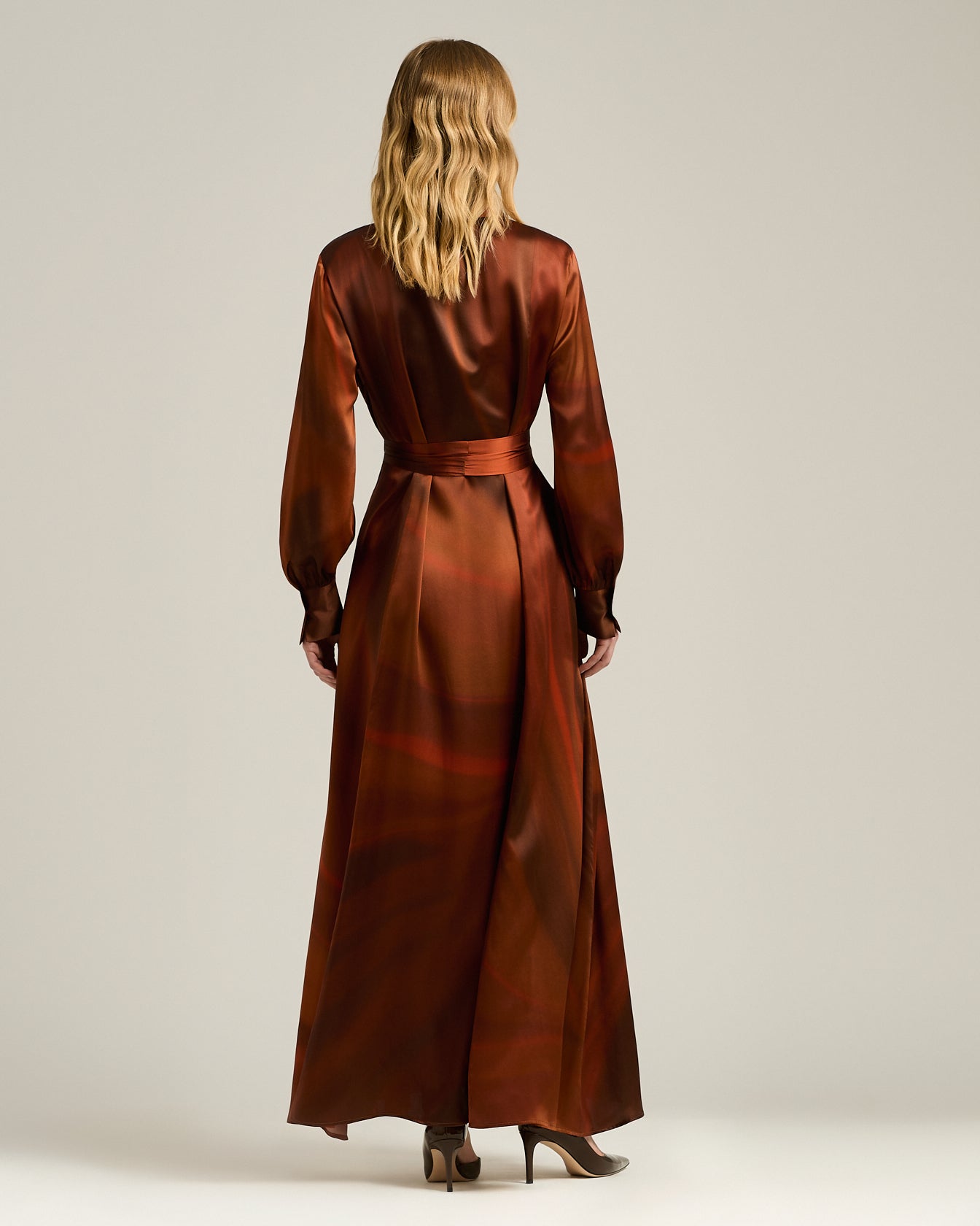 Kiton Dresses Brown Rust Seidenkleid Braun Print Gr.36-48
