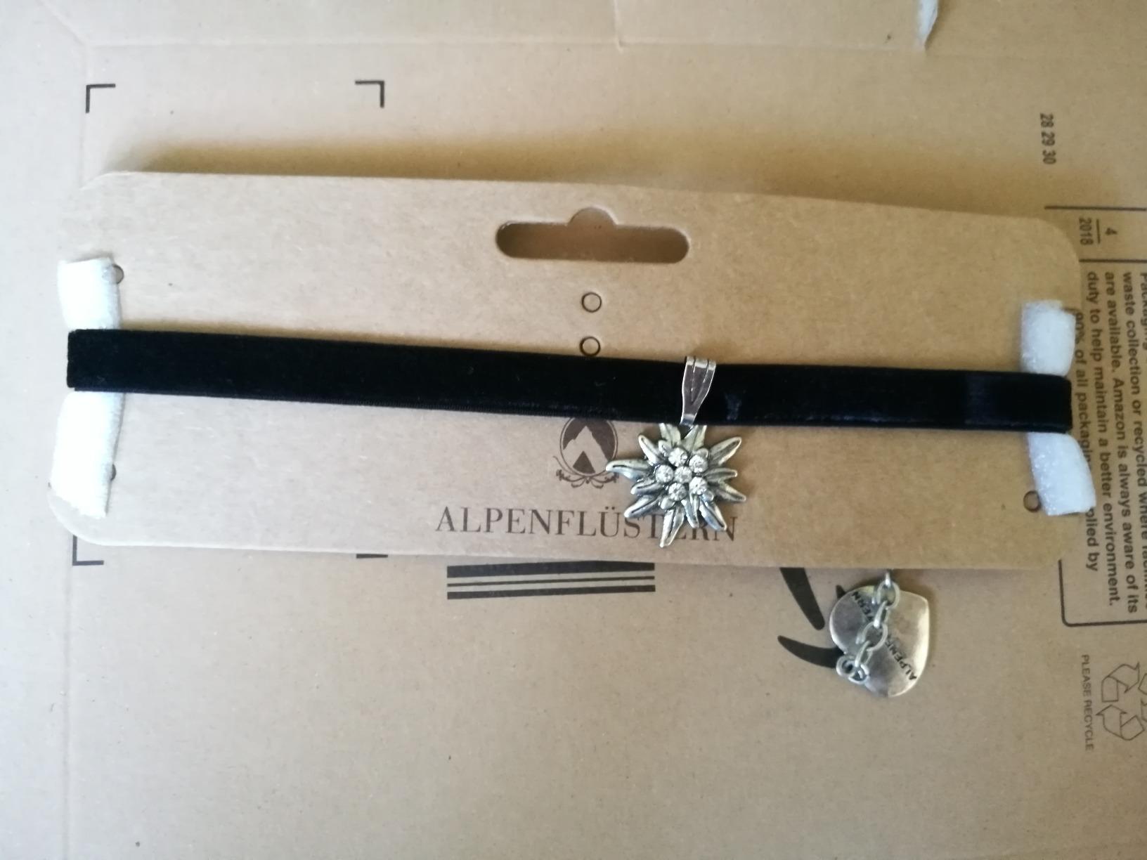 Alpenflüstern DAHEIM Samt-Kropfband Kropfkette Lila-Violett