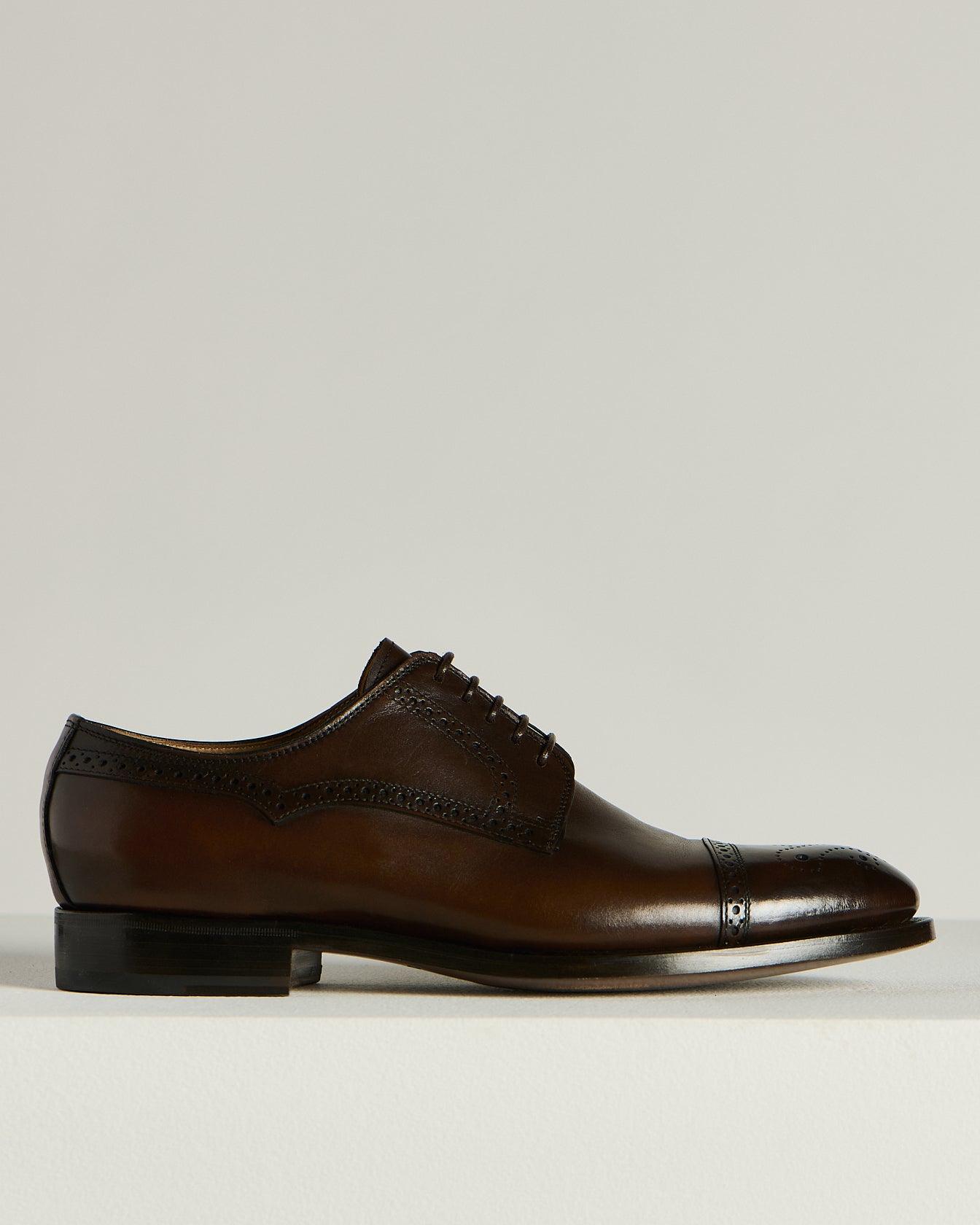 Kiton Roma Oxford Schuhe Dunkelbraun Kalbsleder