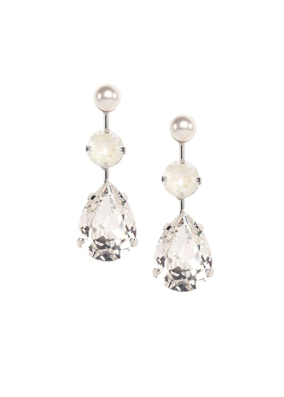 Elizabeth Bower Triplet Tropfenohrringe Gold Stecker Kristall