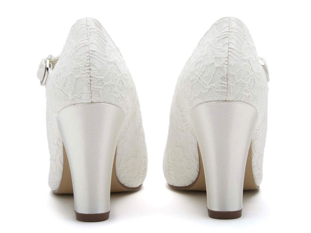 Rainbow Club Madeline Pumps Brautschuhe Elfenbein Satin Spitze