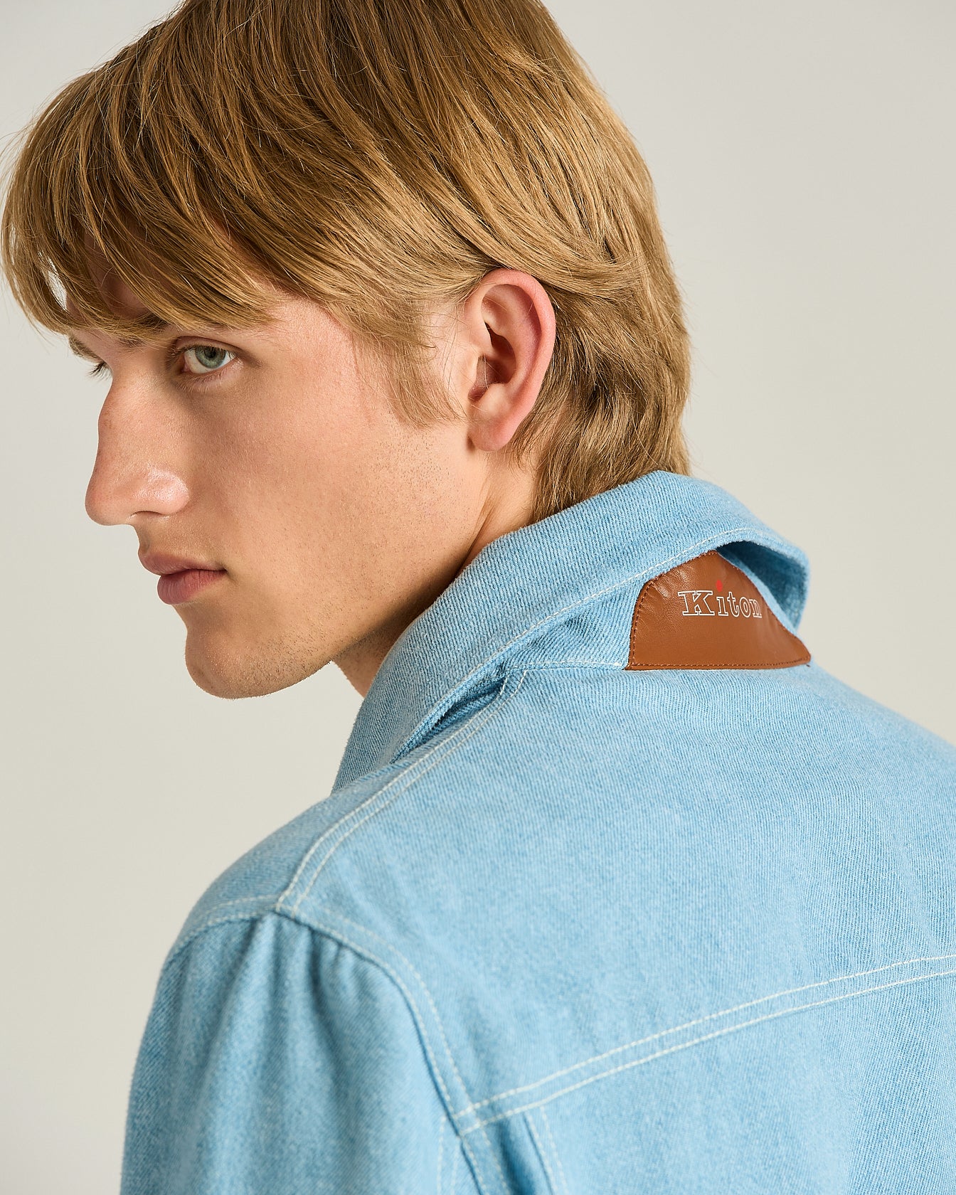 Kiton Azure Cotton Jacket Baumwolljacke Lammleder Cupro