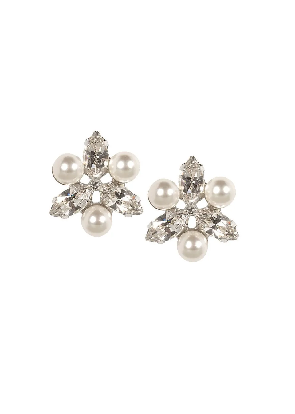 Elizabeth Bower Juliette Ohrstecker Braut Rhodium Perlen