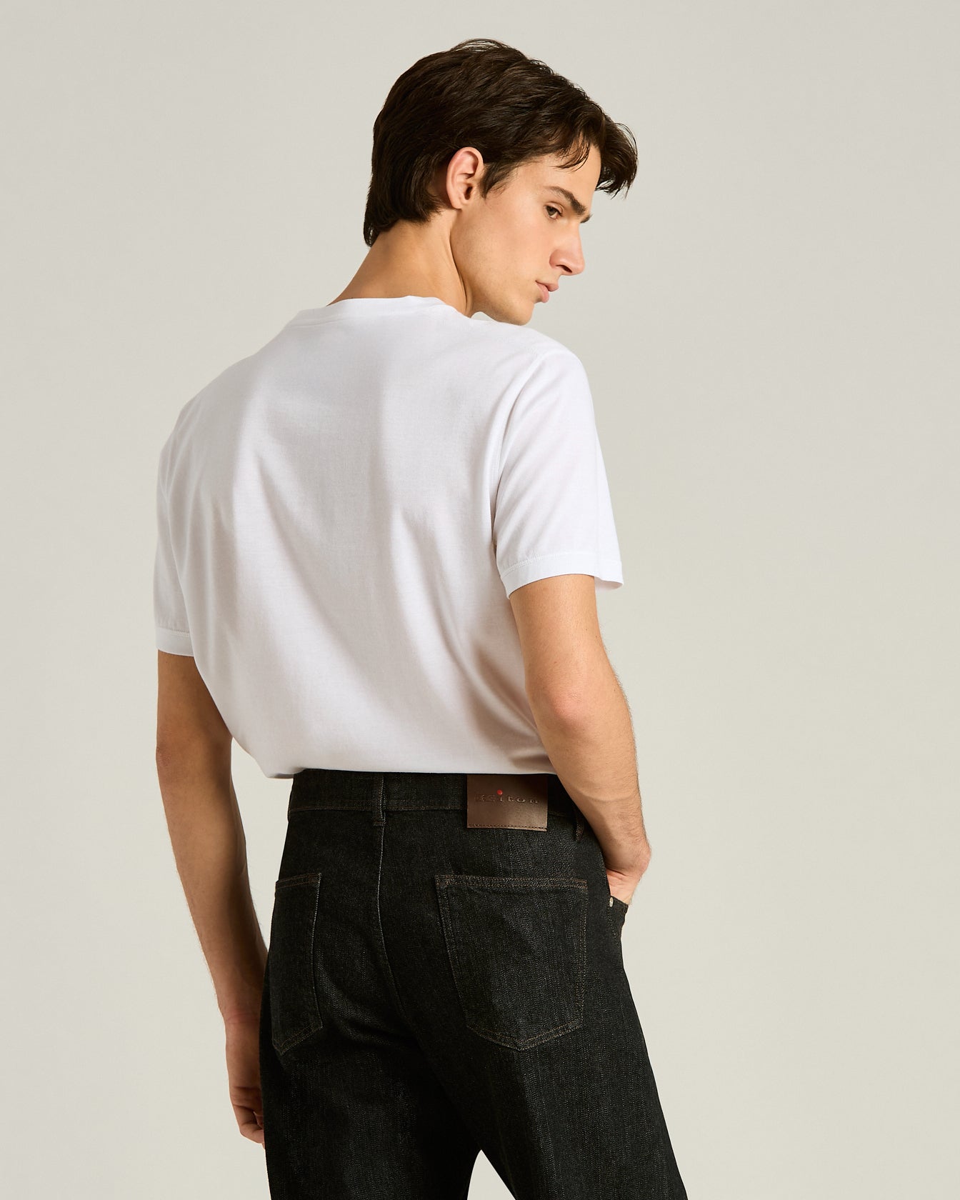 Kiton Cotton T-Shirt Baumwoll T-Shirt Rundhals Kurzarm