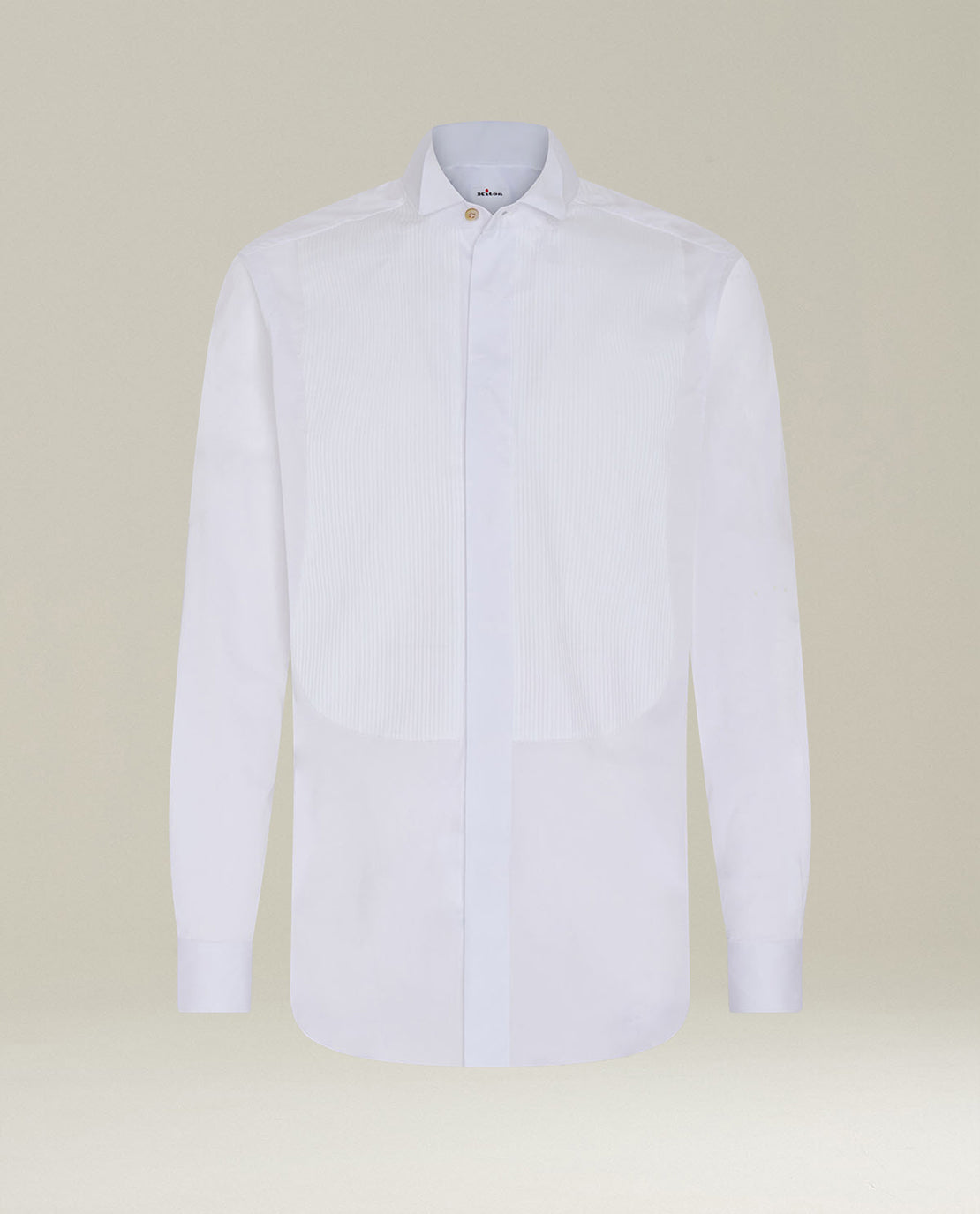Kiton White Stretch Cotton Tuxedo Hemd Weiß 40