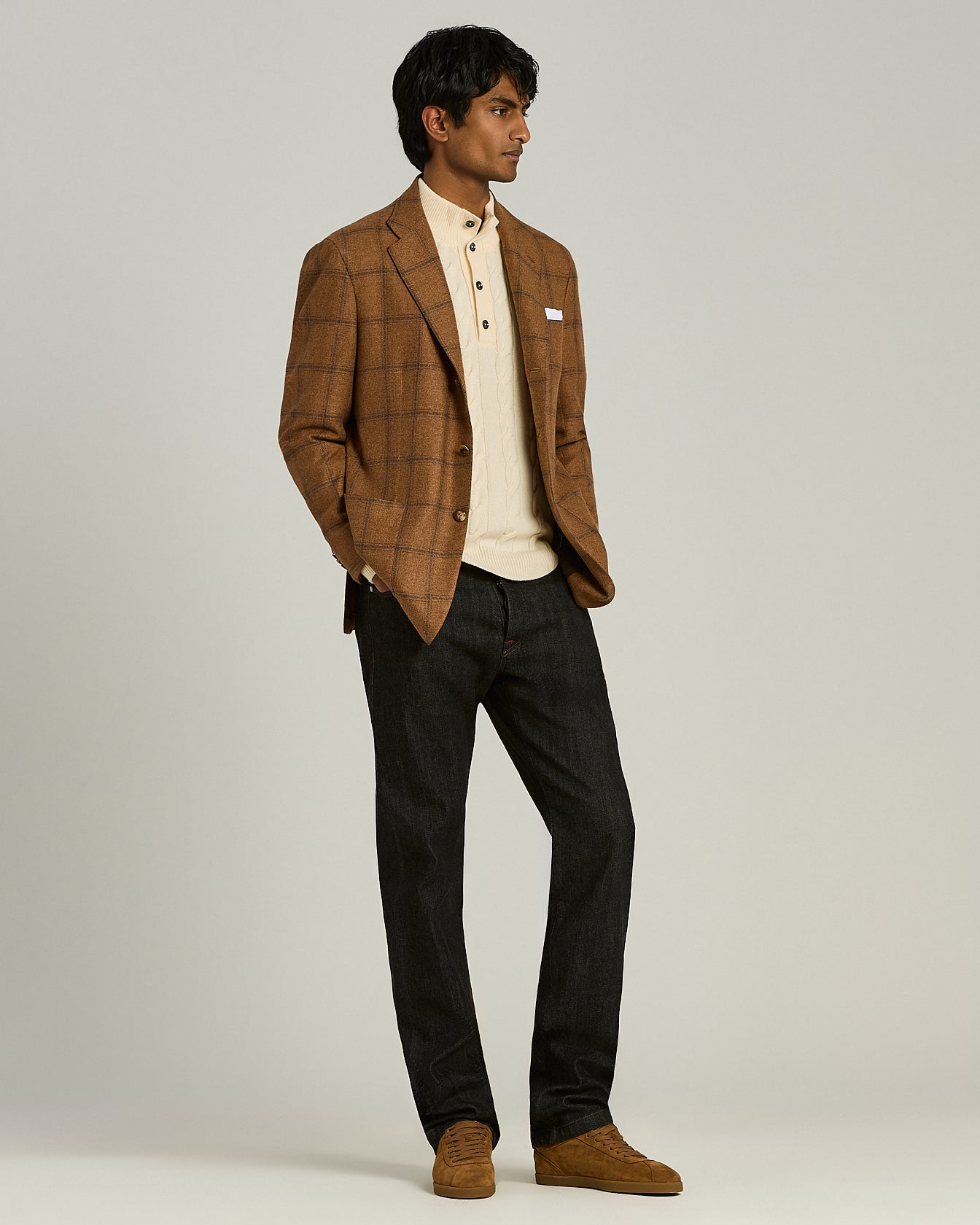 Kiton Sneaker Cognac Gr. 42 Wildleder Sohle Ton in Ton