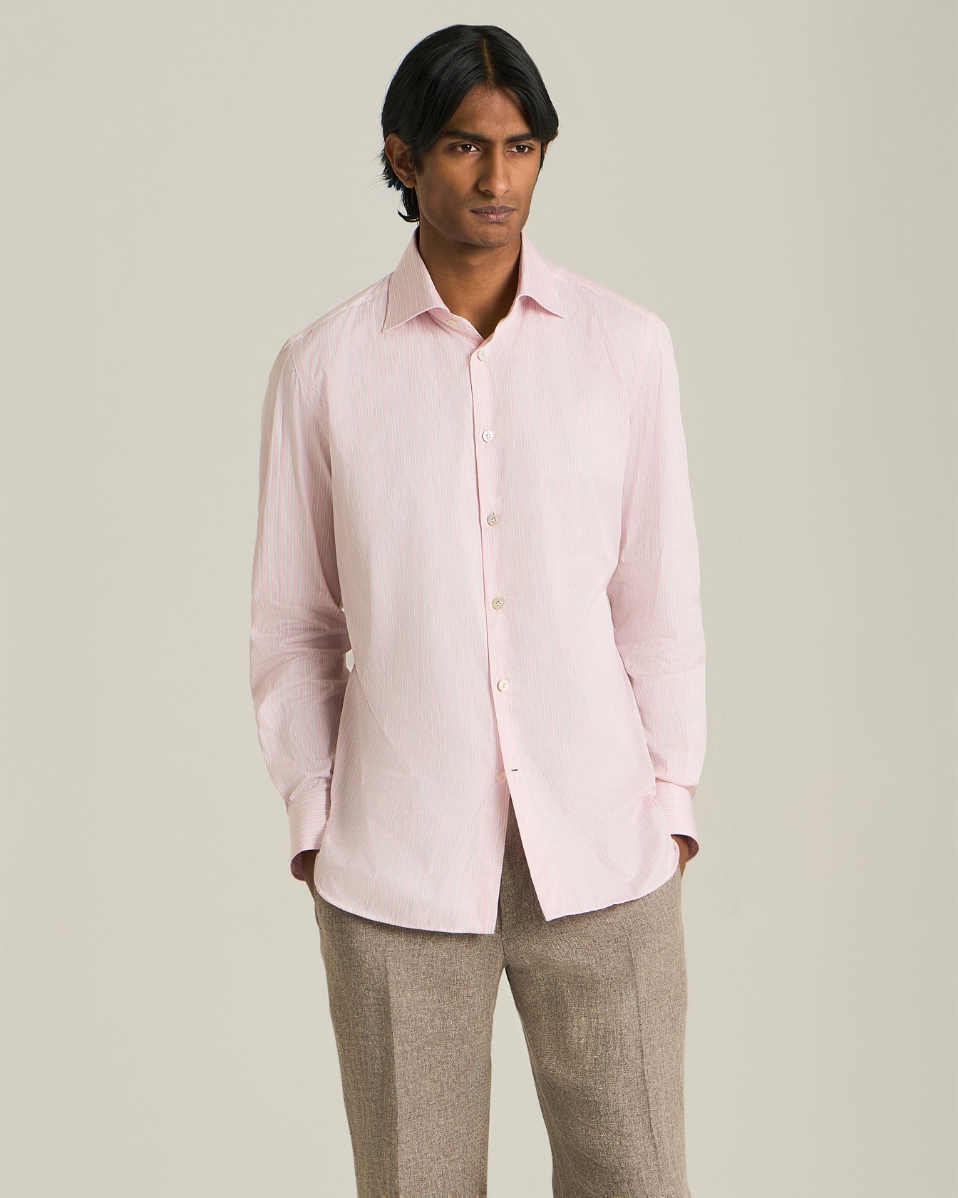 Kiton Striped Cotton Shirt Hemd Gestreift Baumwolle Gr.40