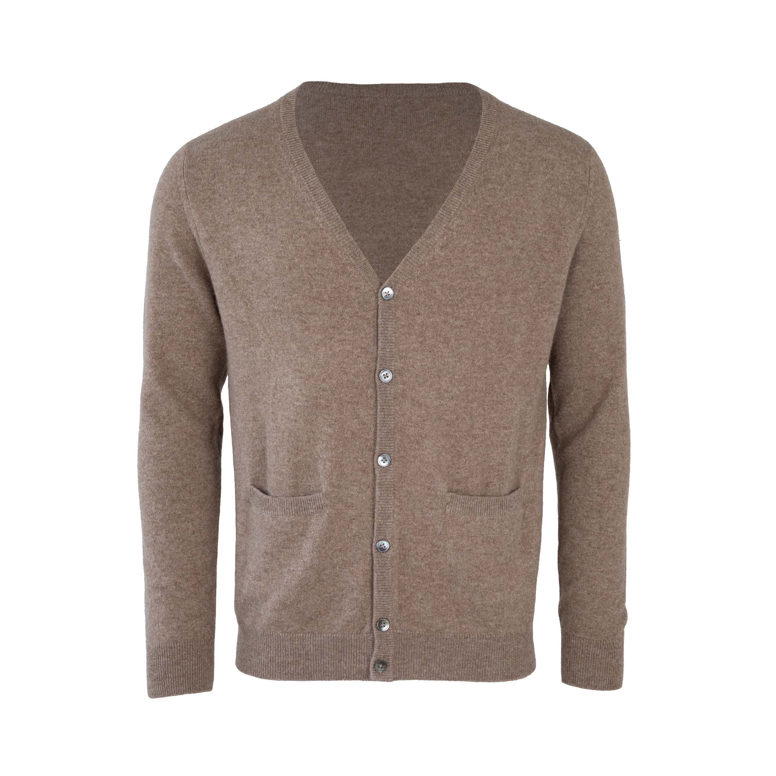 Rettl MEN Ankogel Strickjacke Kaschmir beige V-Ausschnitt