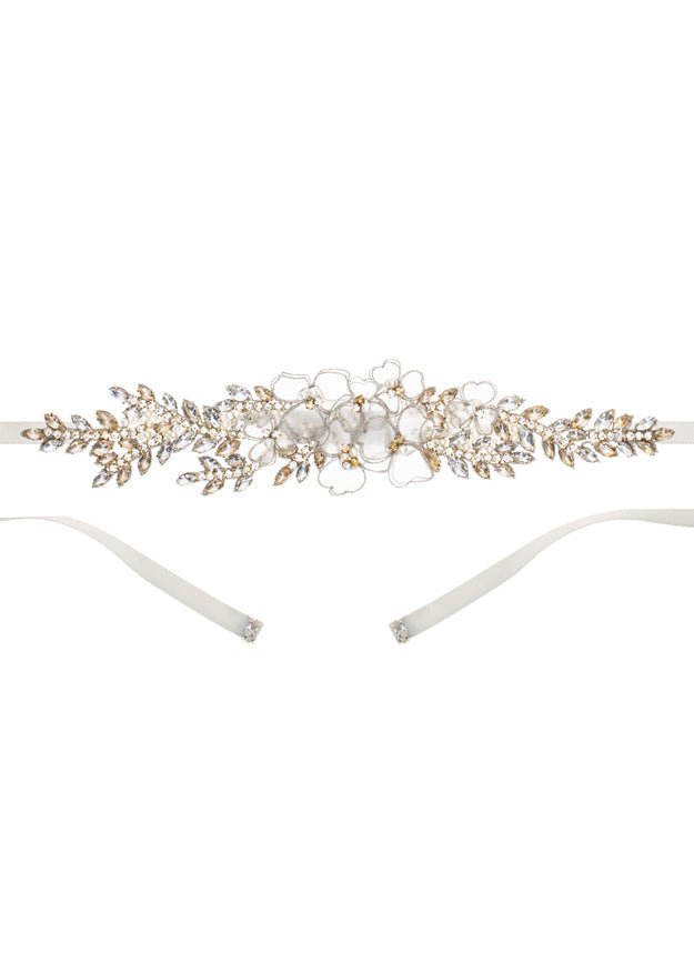 Elizabeth Bower Eden Petal Brautgürtel Gold Blüten