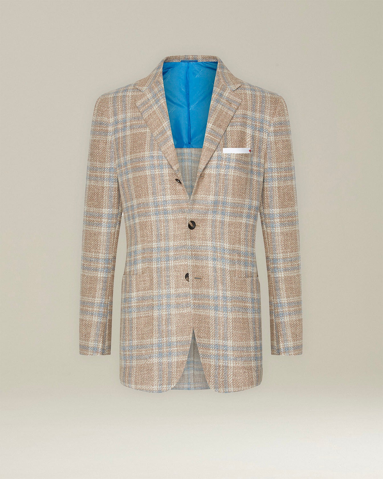 Kiton Jackets Sakko kariert Wolle Seide Baumwolle