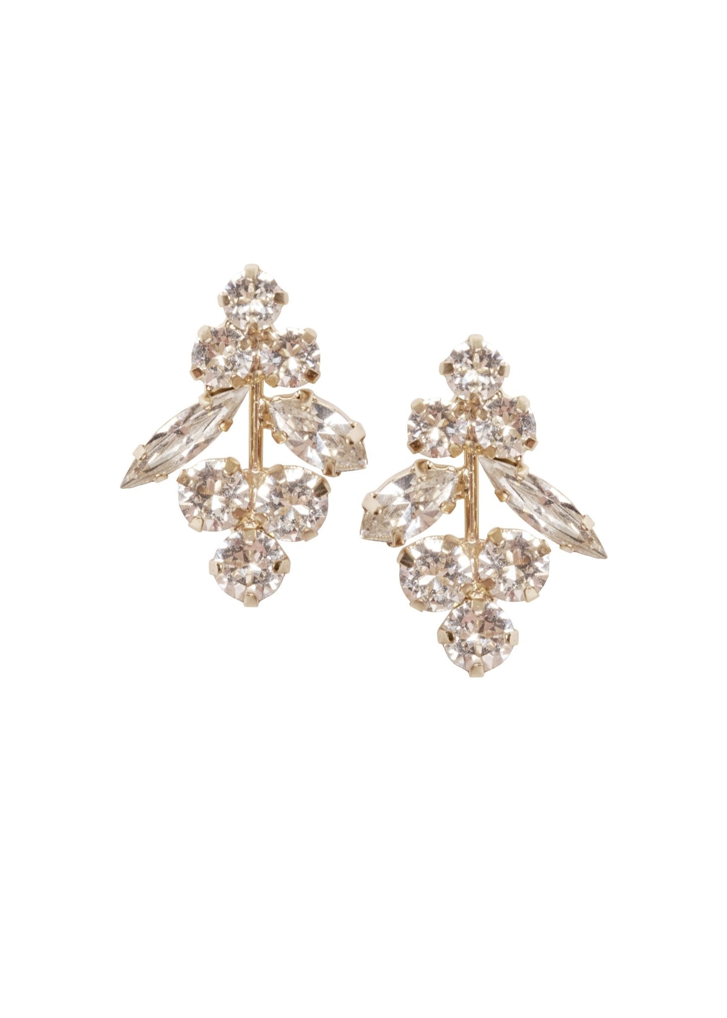 Elizabeth Bower Bud Crystal Ohrstecker Braut Rhodium Perle