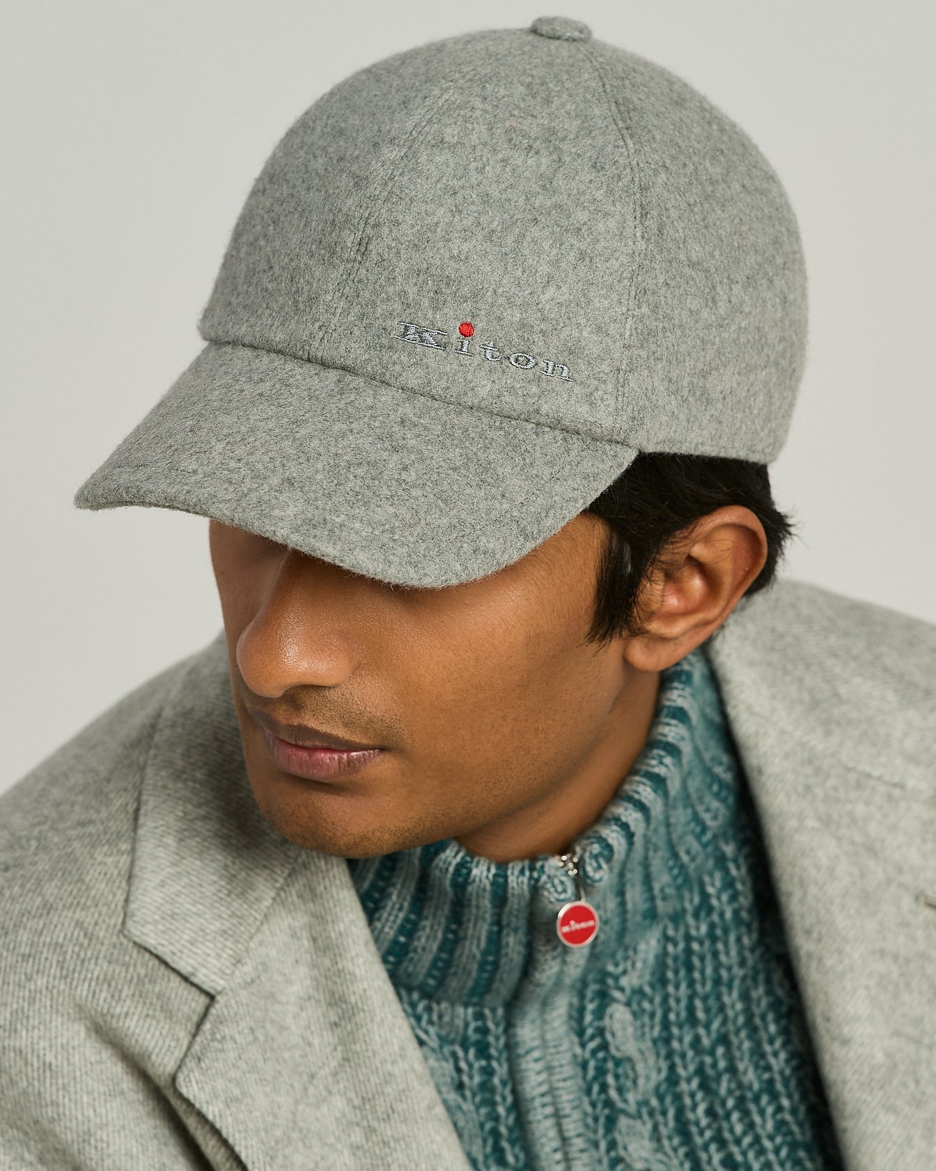 Kiton Baseball Cap Kaschmir Grau 58 Mütze