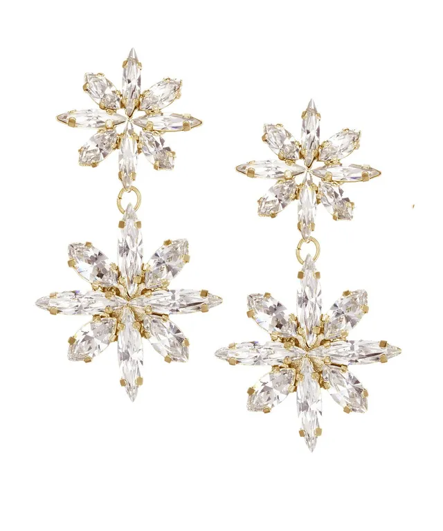 Elizabeth Bower Star Crystal Chandelier Ohrringe Gold 54mm