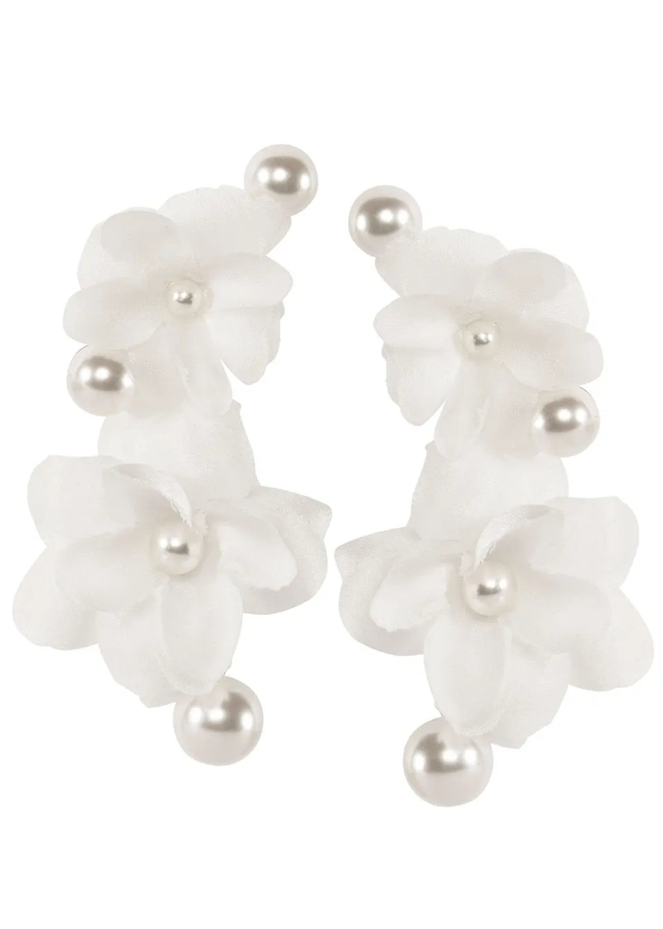 Elizabeth Bower Organna Pearl Braut Ohrringe Rhodium Ivory