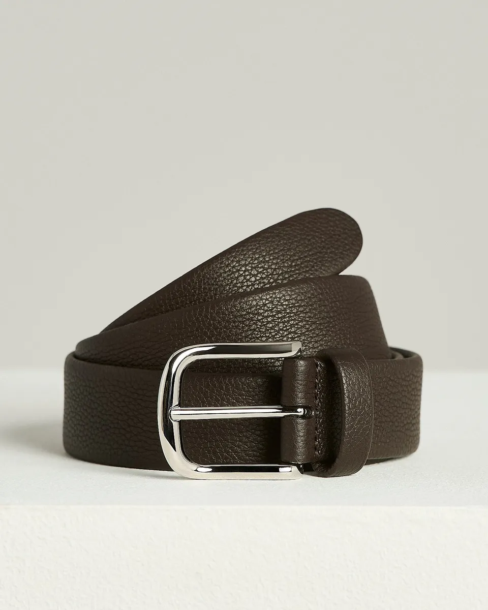Kiton Gürtel Leder dunkelbraun genarbt Gr 95
