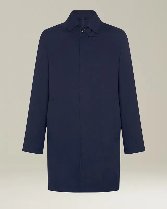 Kiton Soprabito Trenchcoat Mantel navy Wolle