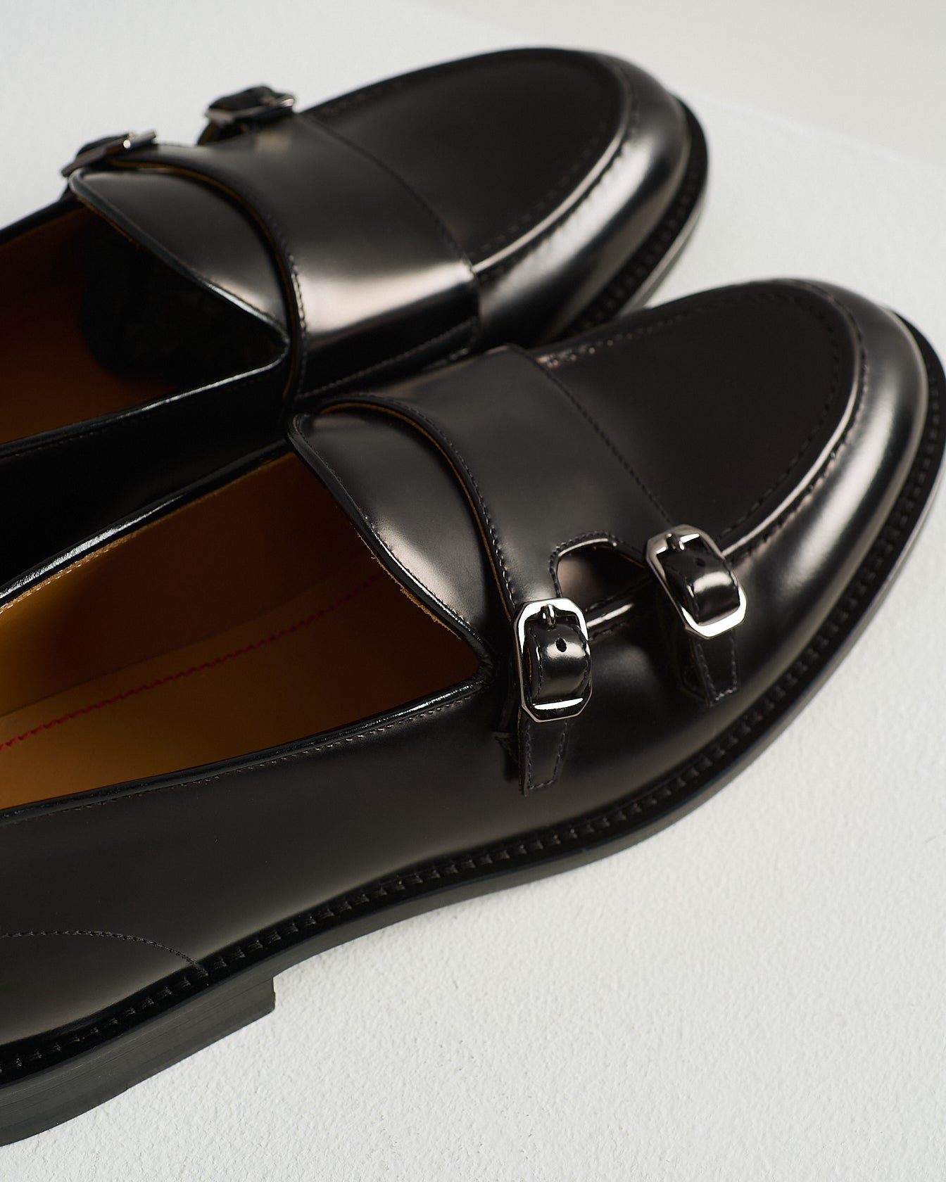 Kiton Double-Monk Loafer Kalbsleder Schwarz