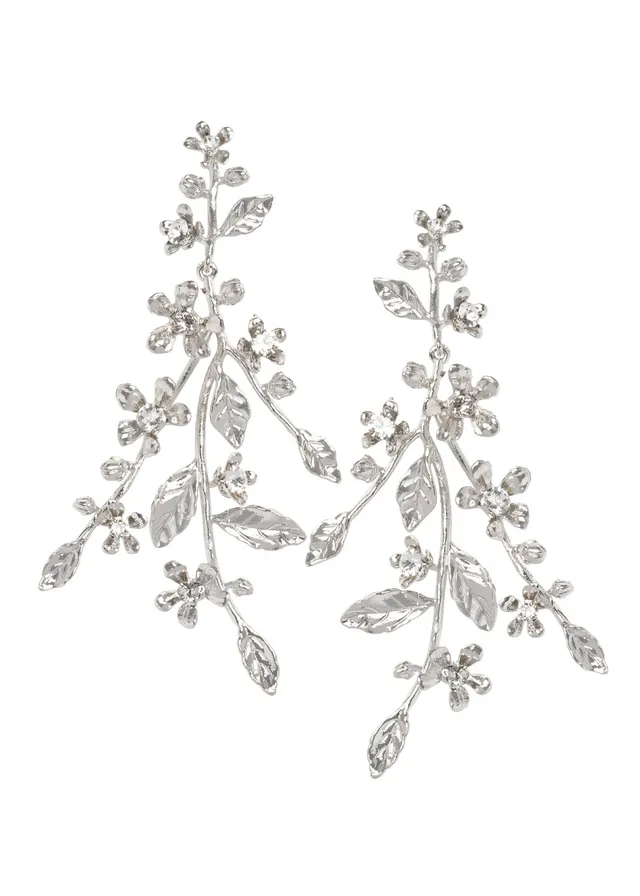 Elizabeth Bower Athena Tropfen Ohrringe Rhodium Kristall
