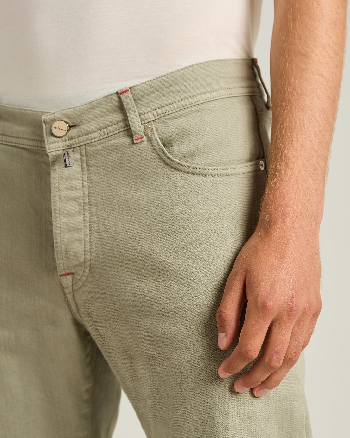 Kiton Five-Pocket Hose Stretch-Baumwolle grau 34