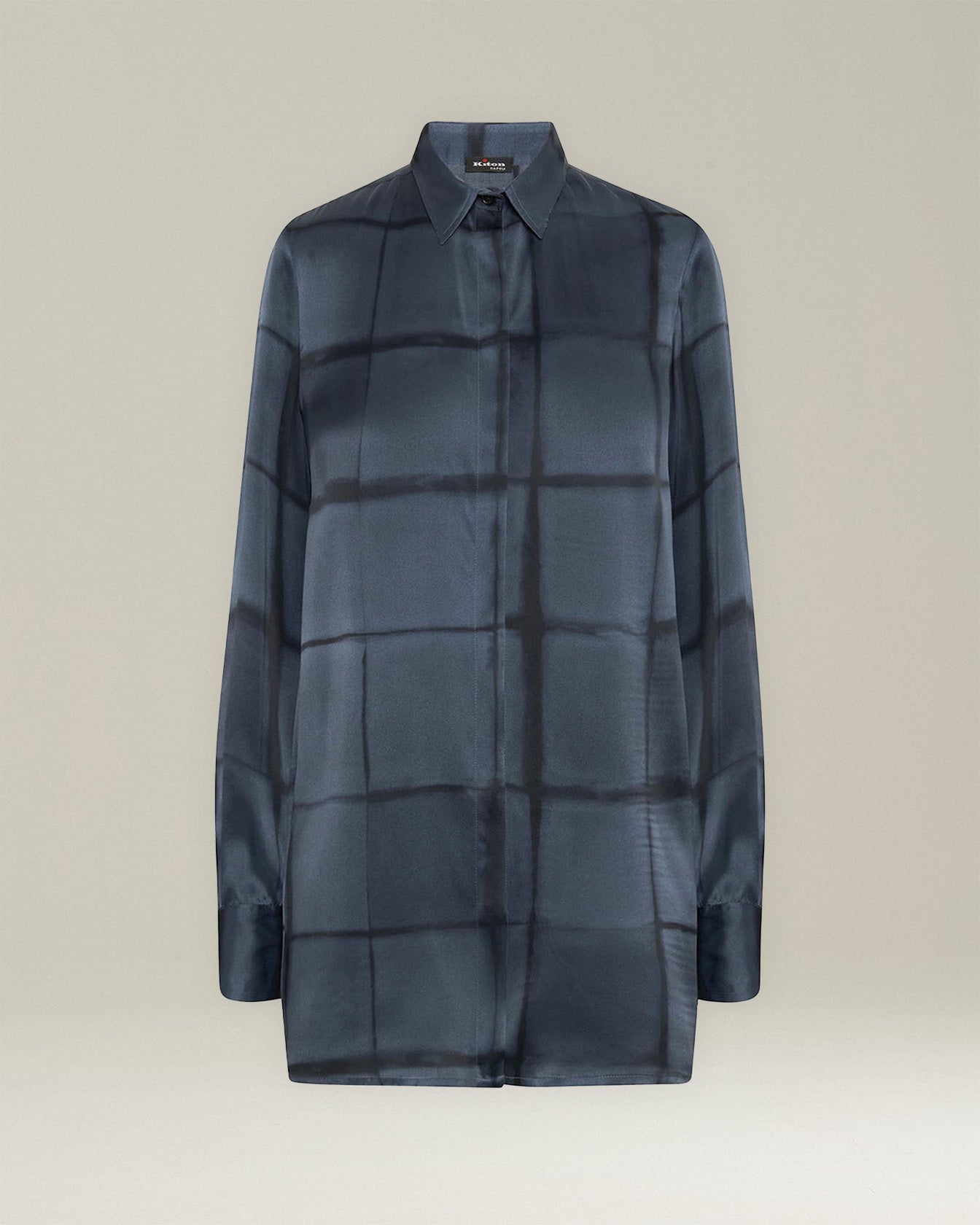 Kiton Shirts Seidenhemd bedruckt verdeckte Knopfleiste