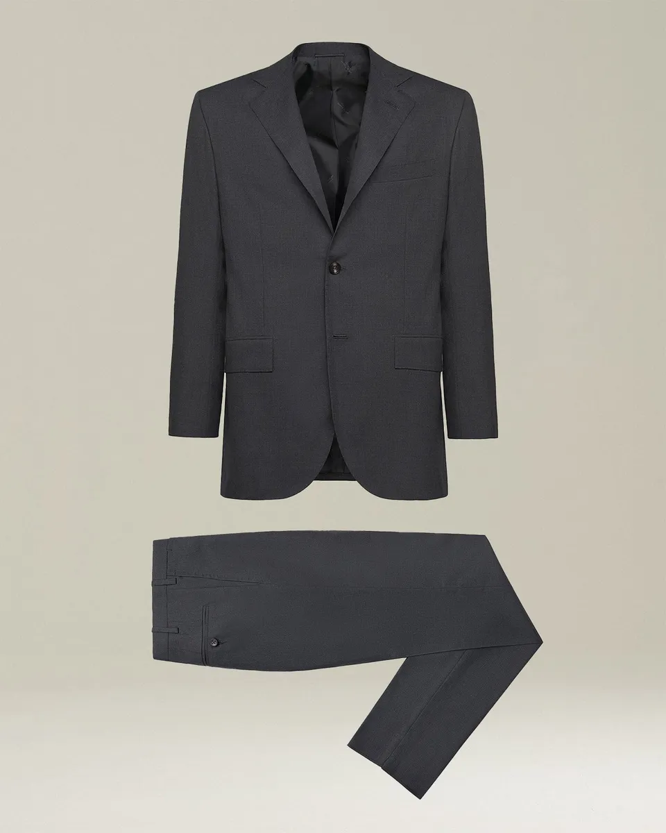 Kiton Suits dunkelgrauer Wollanzug einreihig Gr. 50
