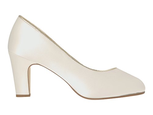 Rainbow Club Wide Fit Hailey Pumps Ivory-Satin 8 cm Absatz