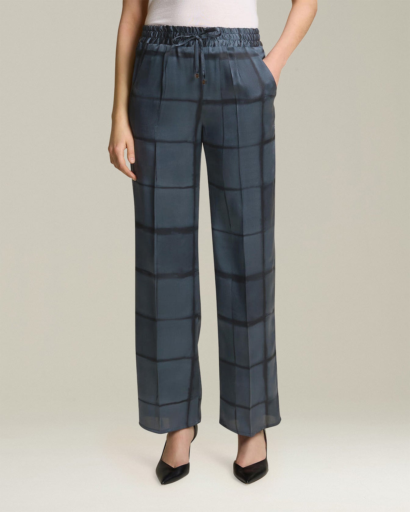 Kiton Panta Coulisse Seidenhose gemustert High-Waist