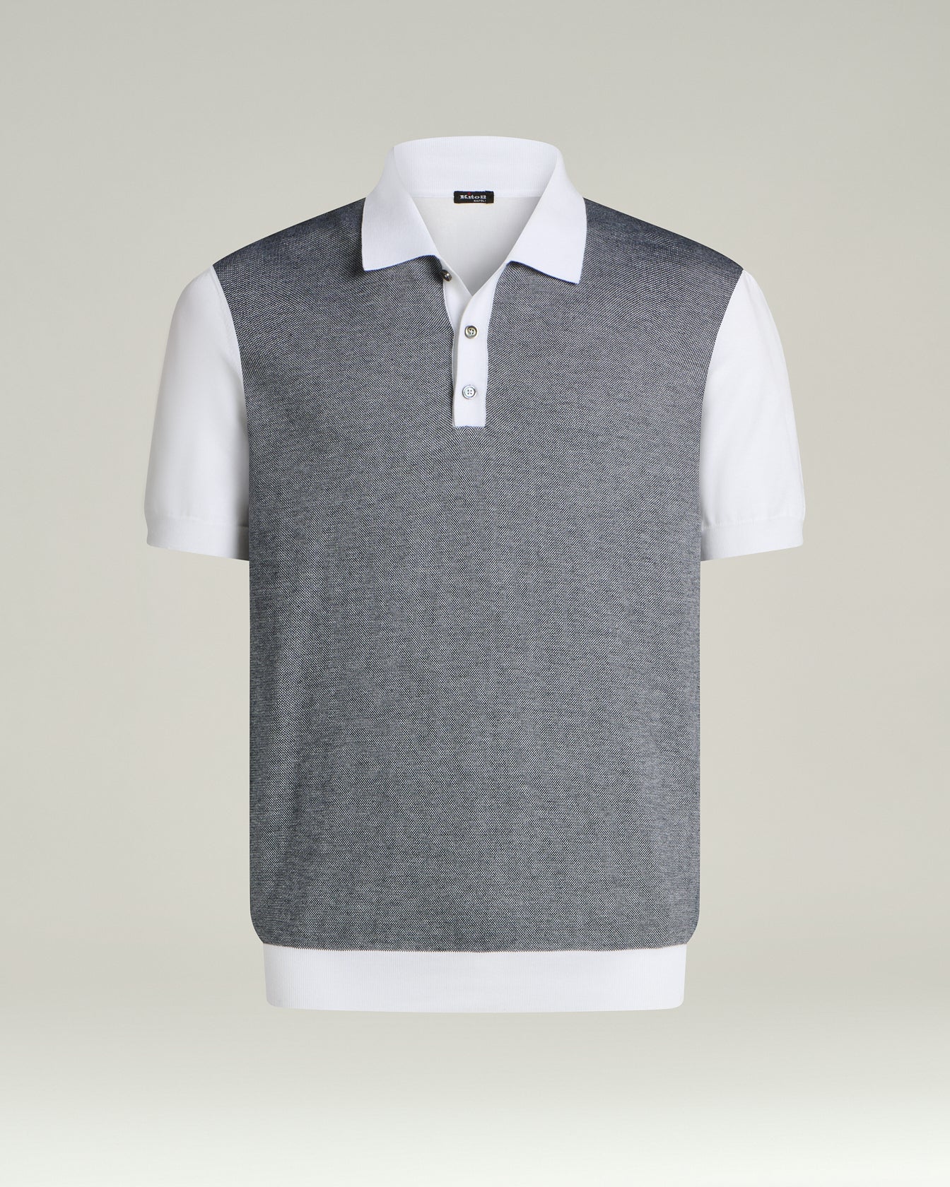Kiton Polo T-Shirt Baumwolle Kontrast Herren Polohemd