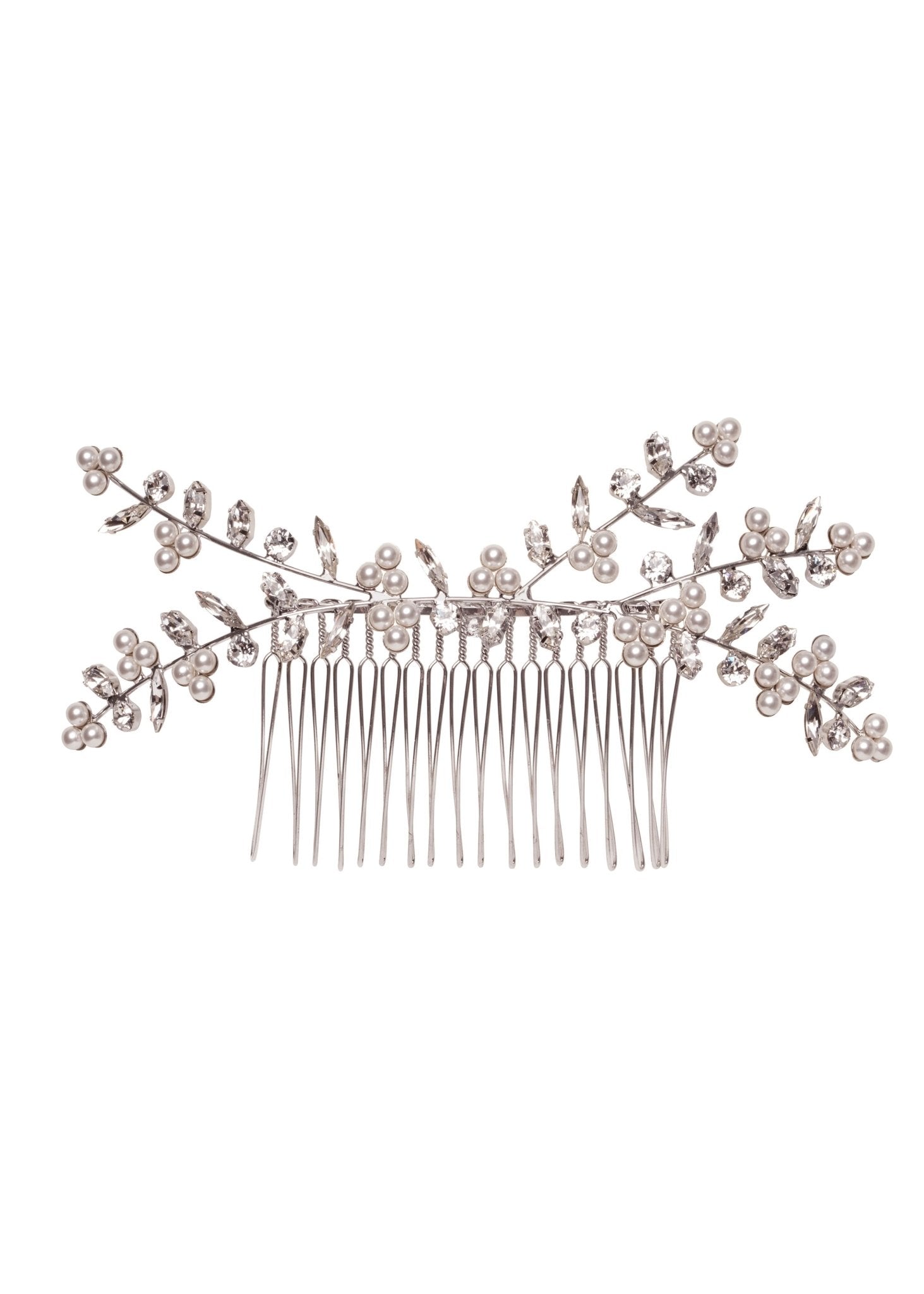 Elizabeth Bower Bud Pearl Haarkamm Gold Kristall Perle