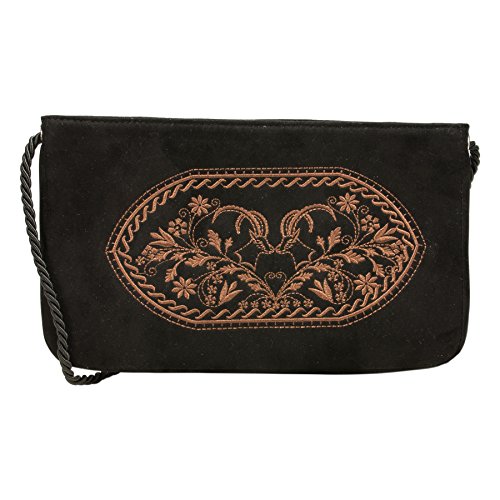 Alpenflüstern DAHEIM DTA070 Clutch Trachtentasche schwarz Steinbock