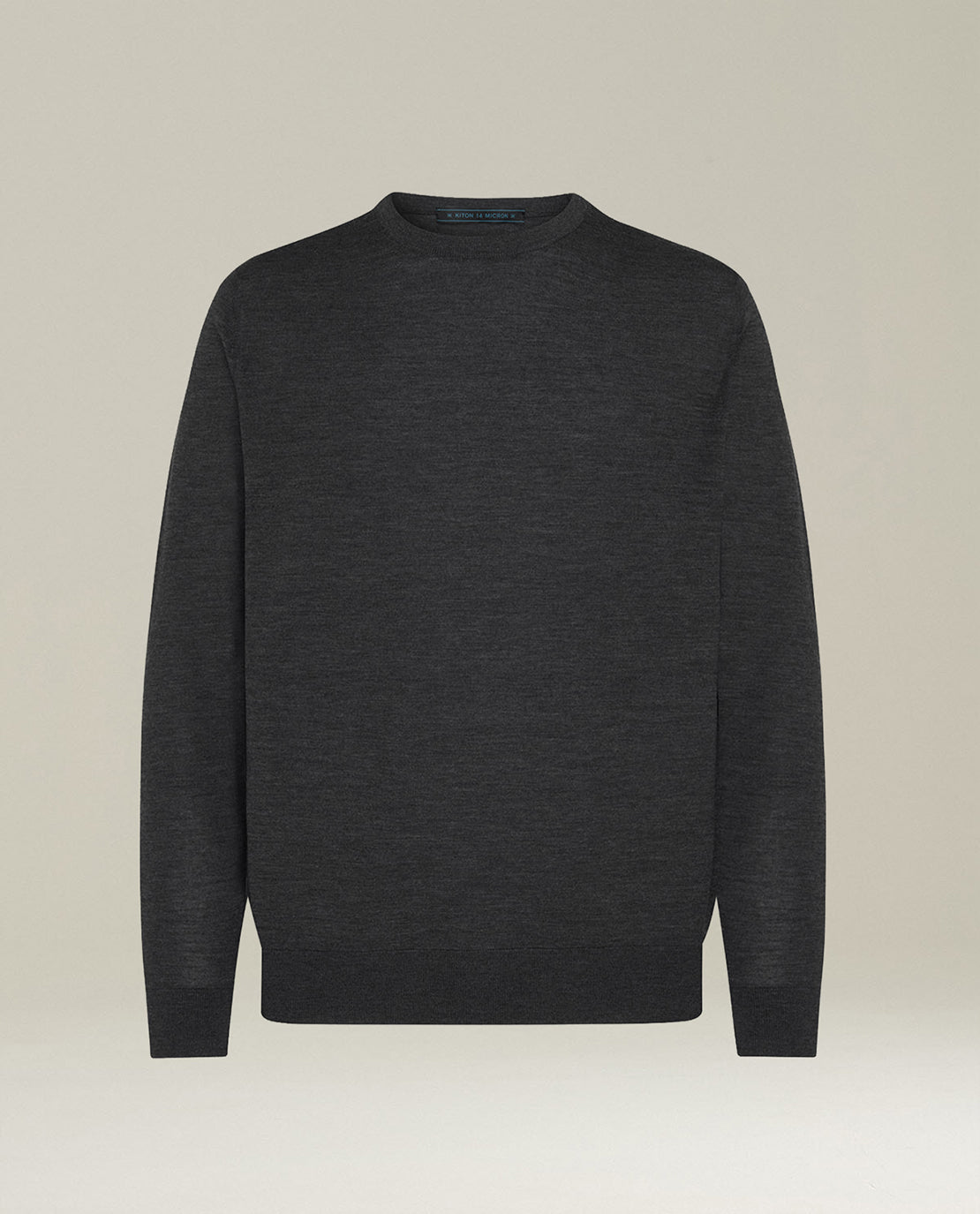Kiton Knitwear Pullover Wolle anthrazit Rundhals Langarm