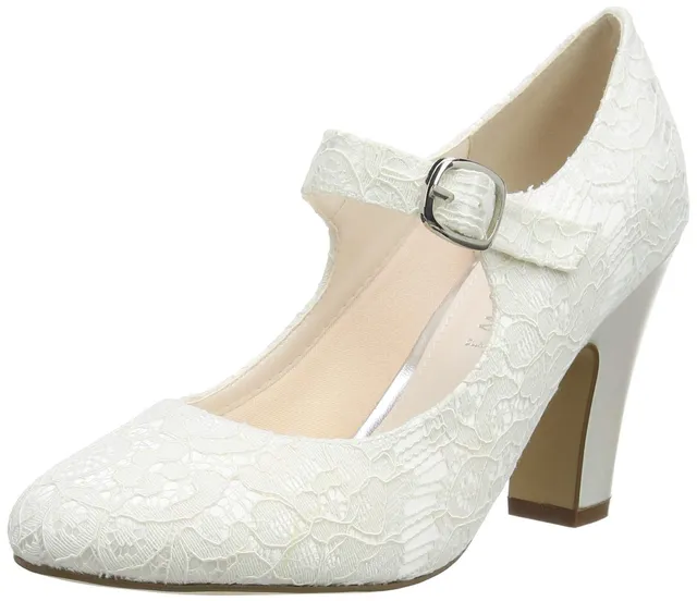 Rainbow Club Madeline Pumps Brautschuhe Elfenbein Satin Spitze
