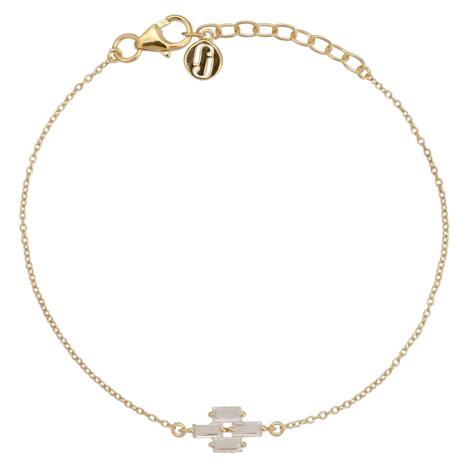 Juvelan Rarity Kristall Armband Baguette Silber 15 cm