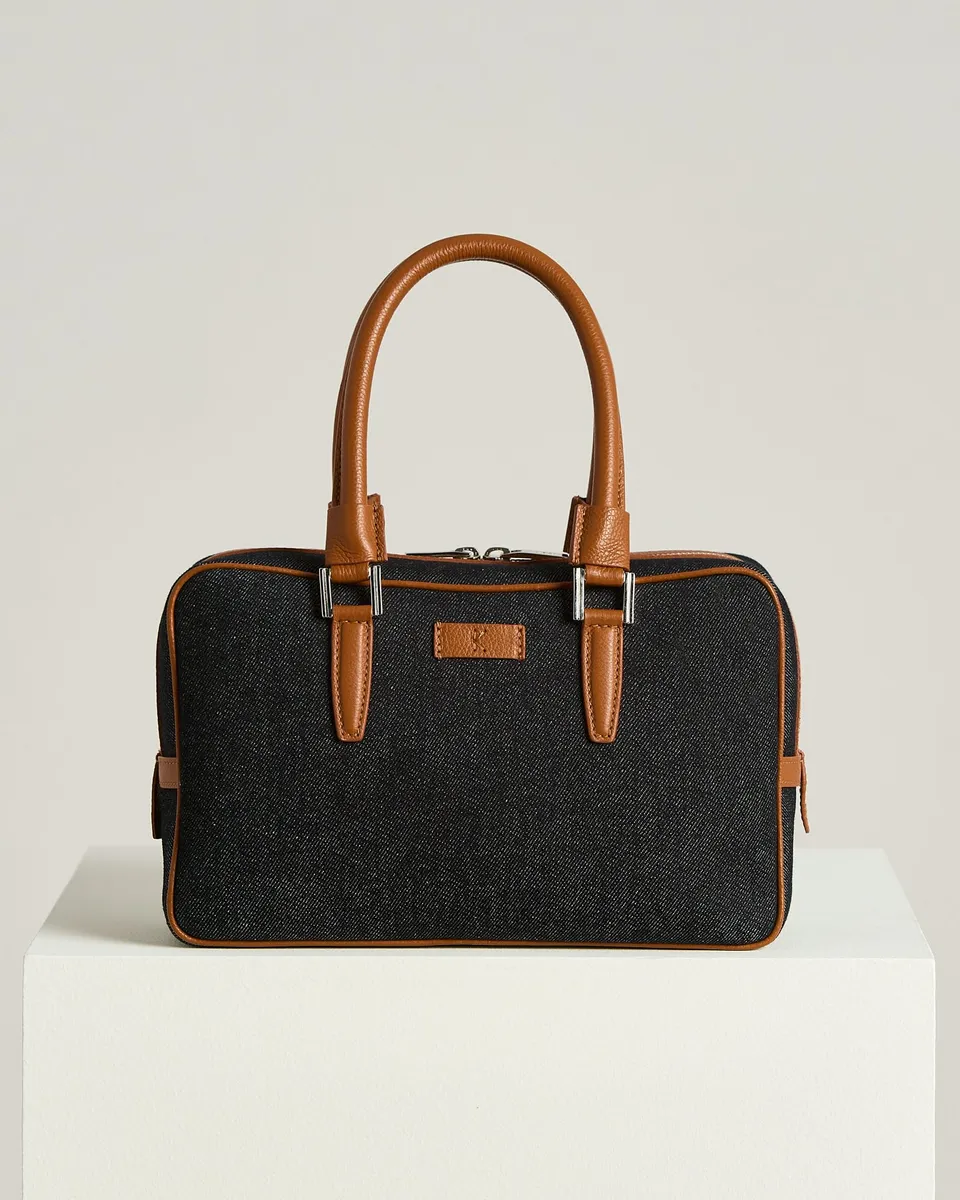 Kiton Kiss Me Tasche Baumwolle Leder TU natur