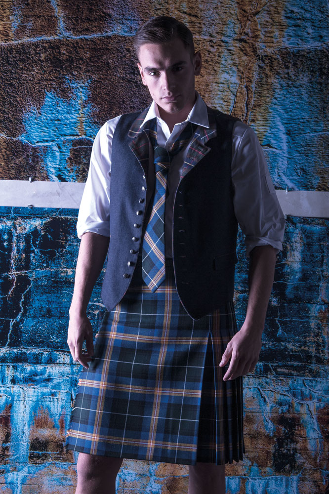 Rettl Men Salzburg Karo Kilt Festkleidung Grün