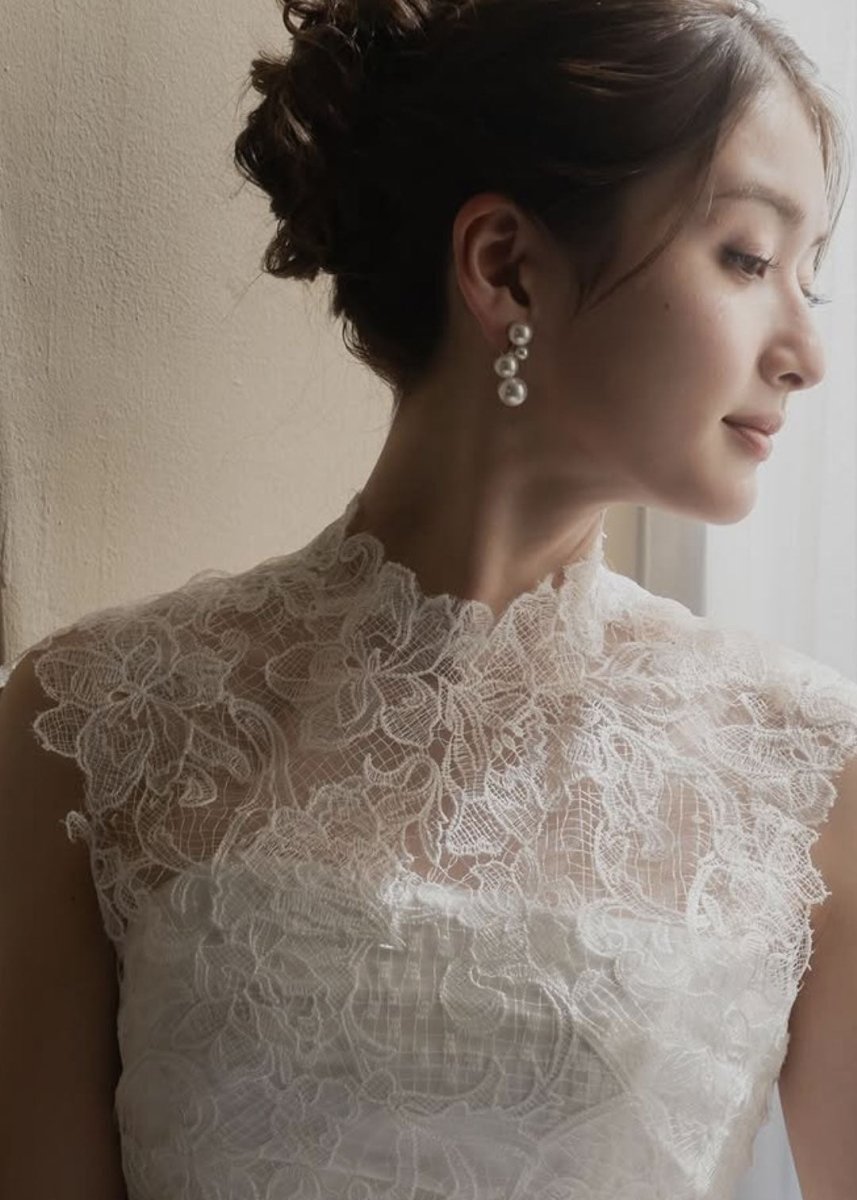 Elizabeth Bower Bubble Pearl Ohrstecker Rhodium Perlen